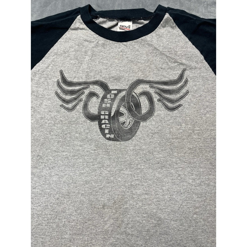 Vintage Josh Gracin Country Music Raglan Tee Anvil 2X Gray Black 3/4 Sleeve